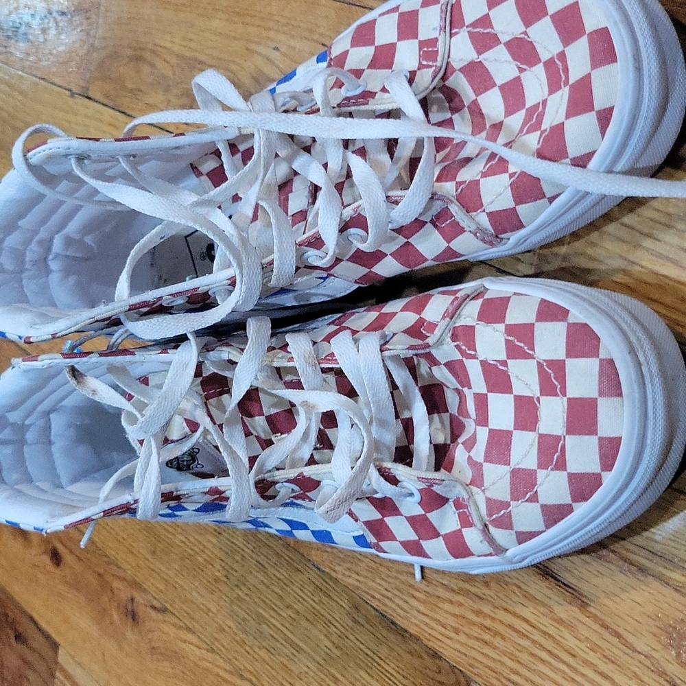 Multi color high top Vans
